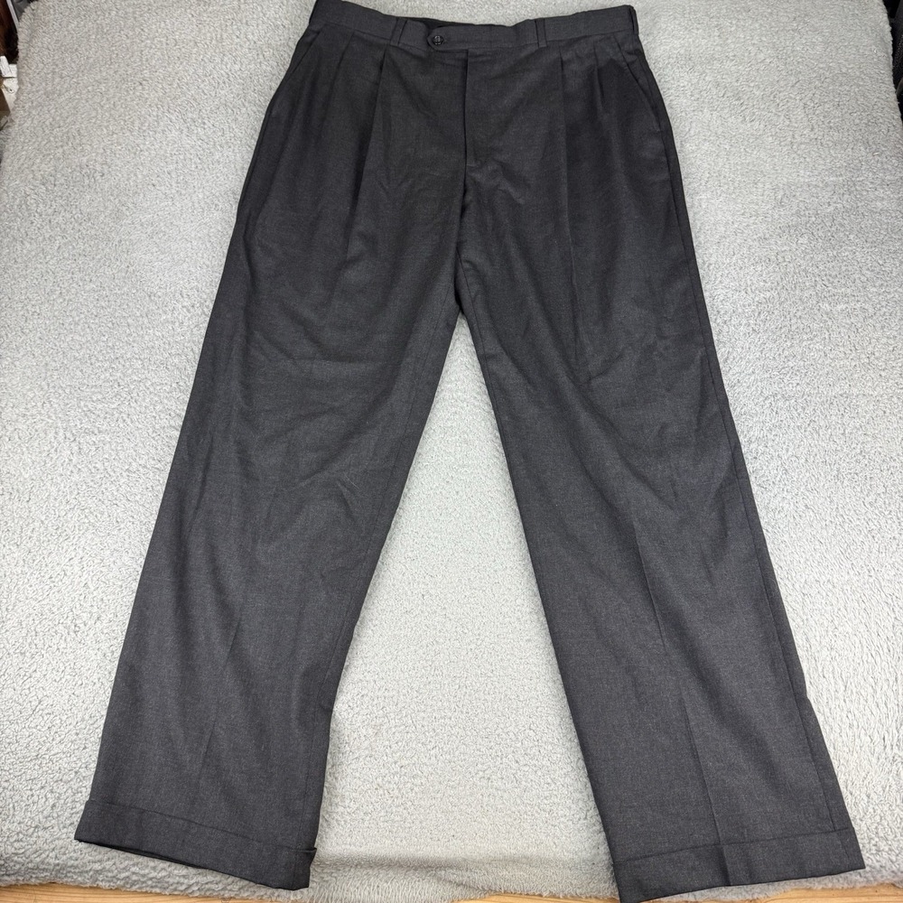 Burberrys of London Loro Piana Pants‎ Mens 36x31 Gray Pleated Saks Fifth Avenue
